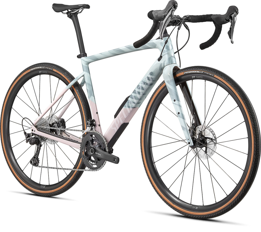 Гравийные велосипеды, комфорт плюс Specialized Diverge Comp Carbon 2021 Gloss Ice Blue/Clay/Cast Umber/Chrome/Wild Ferns Артикул 96220-5058, 96220-5061, 96220-5052, 96220-5054, 96220-5056