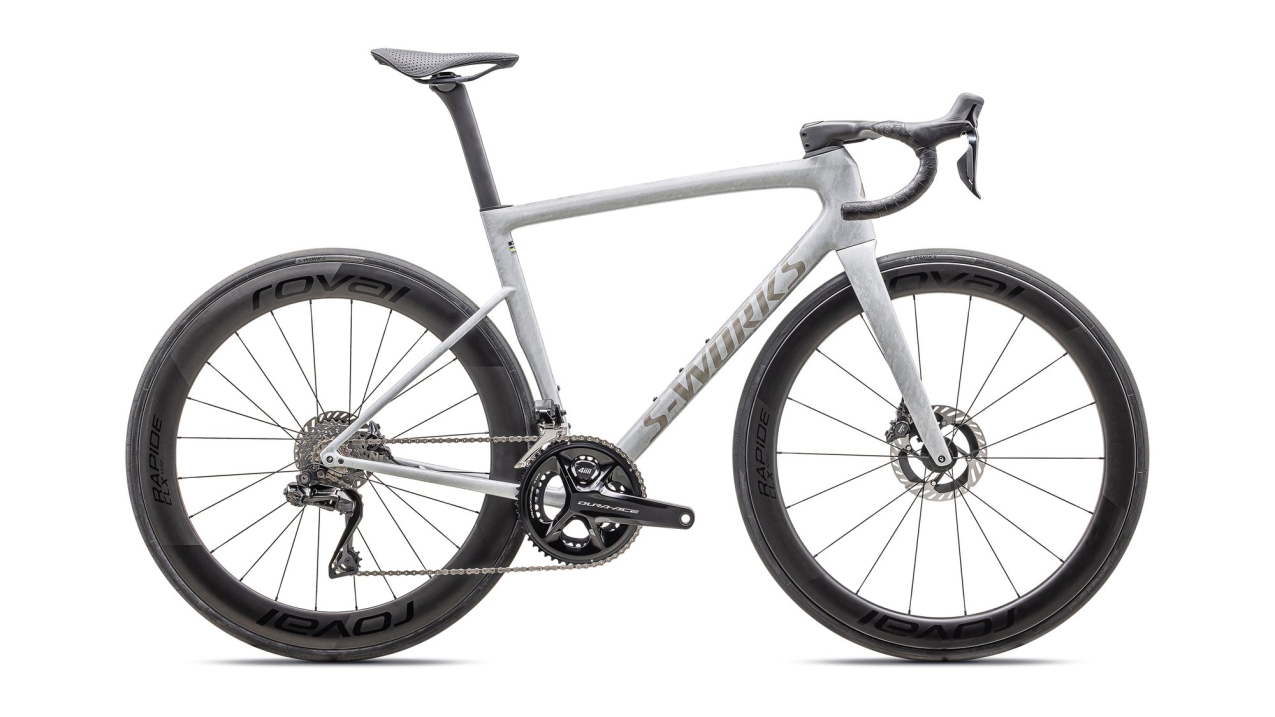 S-WORKS велосипеды шоссе Specialized S-Works Tarmac SL8 Dura-Ace Di2 2025 Gloss Dove Grey / Silver Dust Blurred Impasto Артикул 94925-0044, 94925-0061, 94925-0049, 94925-0058, 94925-0056, 94925-0052, 94925-0054