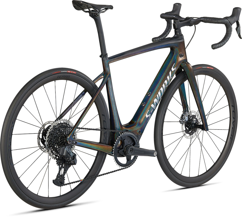TURBO CREO - теперь 200 км реально! Specialized S-Works Turbo Creo SL Carbon 2022 BLKTNT/SPCTFLR/BLK Артикул 98121-0204, 98121-0203
