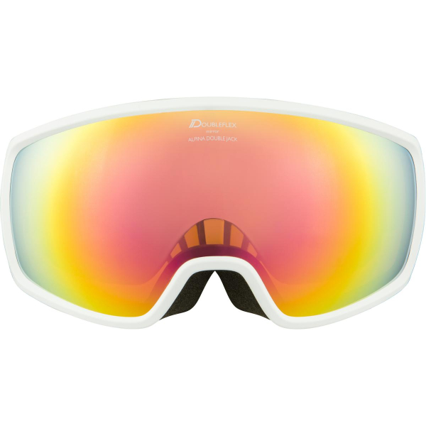 Маска горнолыжная женская Alpina Double Jack Q-Lite white matt линза mirror rainbow