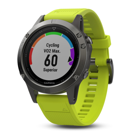 Спортивные часы Garmin Fenix 5 серые с желтым ремешком Артикул 010-01688-02