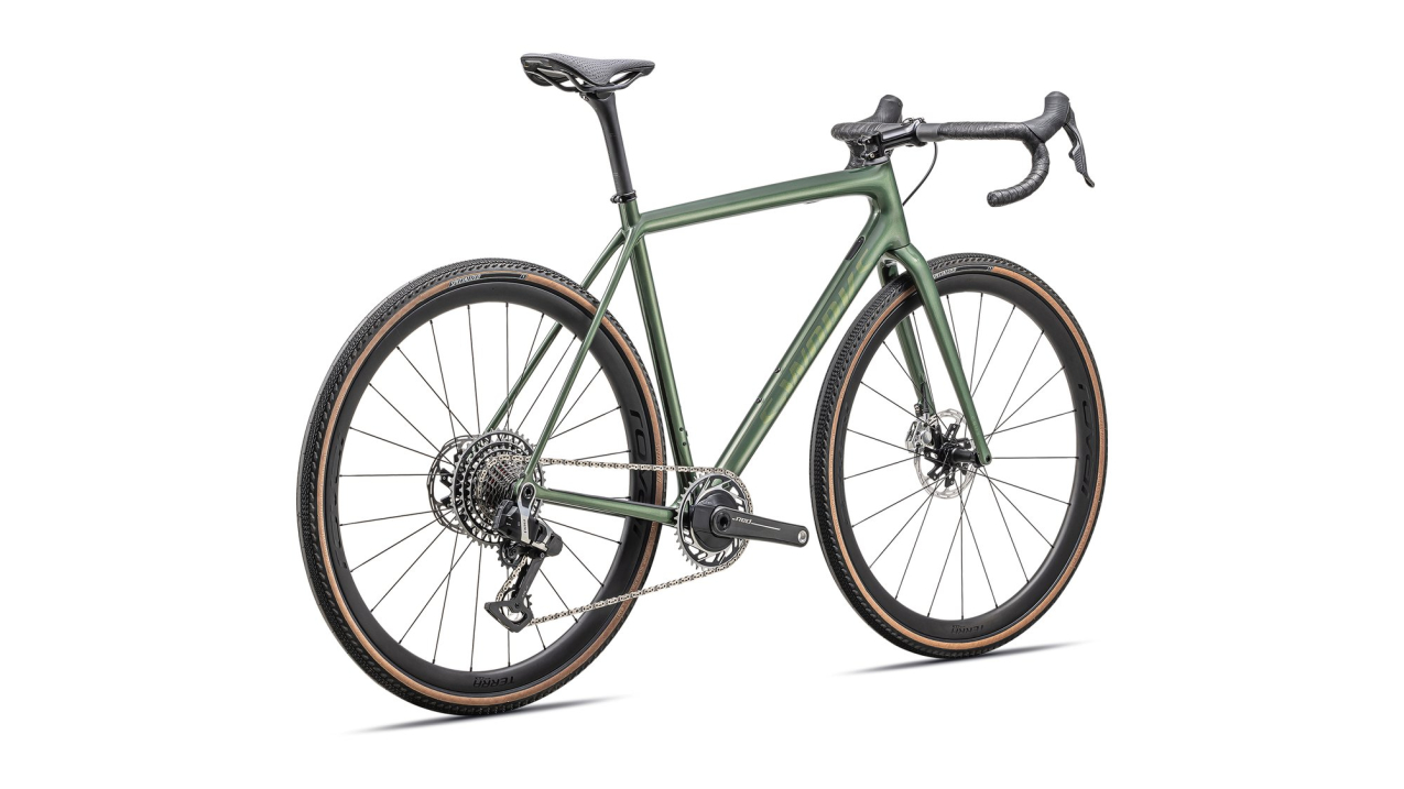 Циклокроссовые, внедорожные велосипеды Specialized S-Works Crux Sram Red XPLR 2025 Gloss Cypress Metallic / Viavi Gold To Silver Pearl Артикул 91425-0061, 91425-0058, 91425-0056, 91425-0054, 91425-0049, 91425-0052