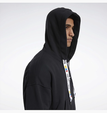 Джерси, толстовки, худи Толстовка Reebok RCPM HOODIED SWEATSHIRT black Артикул GF7197L, GF71972XL, GF7197M, GF7197XL, GF7197XS, GF7197S