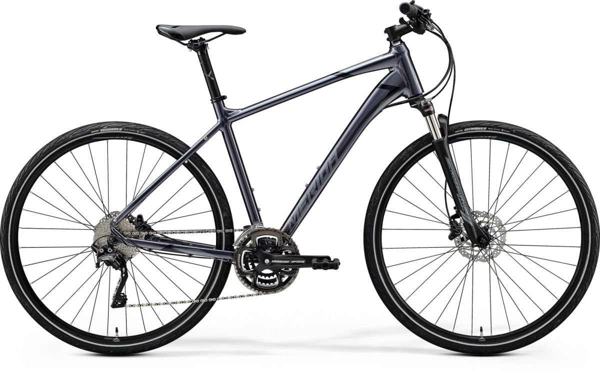 Гибридные велосипеды Merida Crossway 500 2020 серебристый-черный Артикул 6110835423, 6110835412, 6110835401, 6110835434, 6110835393