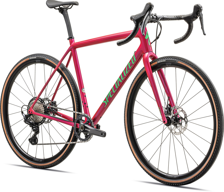 Циклокроссовые, внедорожные велосипеды Specialized Crux Comp - Shimano GRX 2024 Gloss Vivid Pink/Electric Green Артикул 91424-5049, 91424-5056, 91424-5052, 91424-5061, 91424-5058, 91424-5054