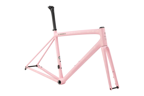 рама Specialized S-Works Aethos 2023 Satin 100% Red Ghost Pearl Organic Color Run Over Desert Rose /