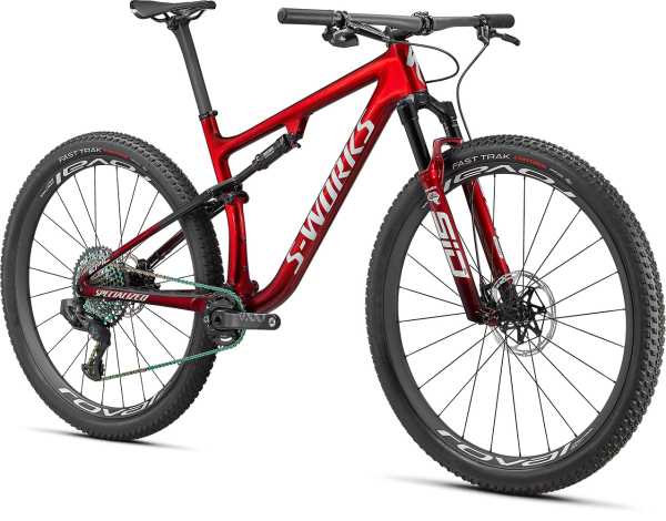 S-WORKS горные велосипеды Specialized S-Works Epic 2021 Gloss Red Tint Fade Over Brushed Silver/Tarmac Black/White W/ Gold Pea Артикул 97620-0102, 97620-0103, 97620-0104, 97620-0105