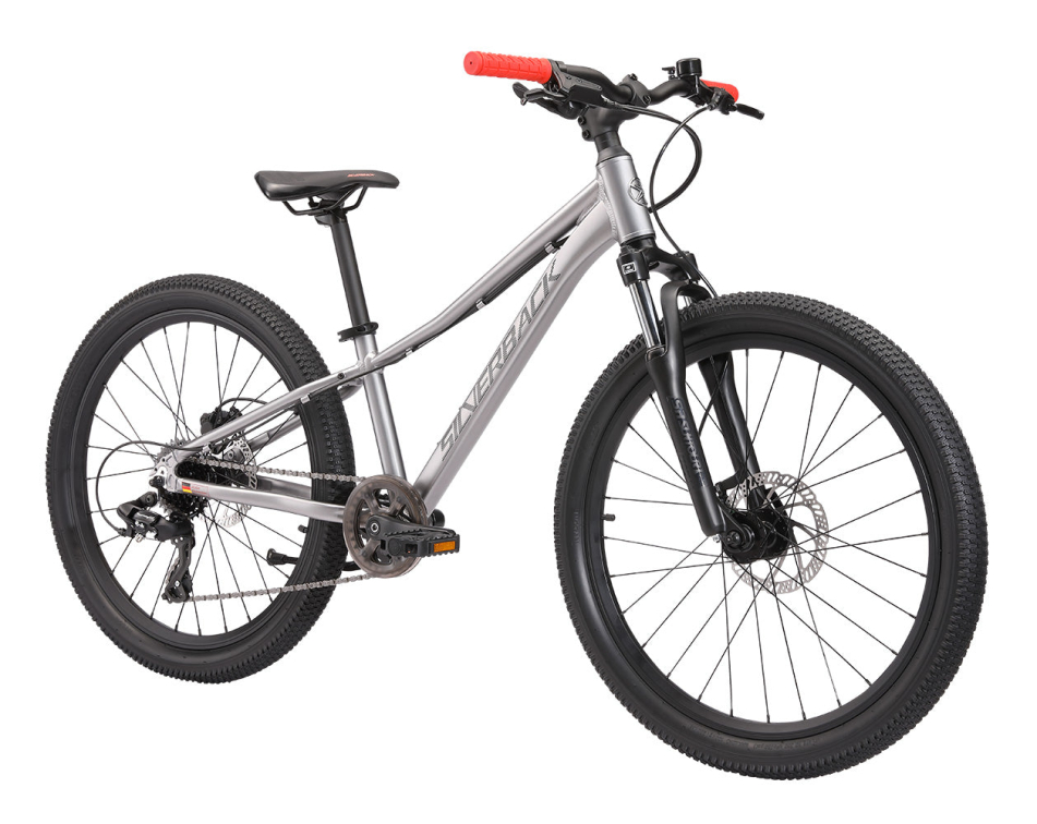 24 дюйма (7-11 лет) Silverback Spyke 24 SE 2026 Gloss Moondust Metallic Grey-Gloss Red Артикул 4816026331655