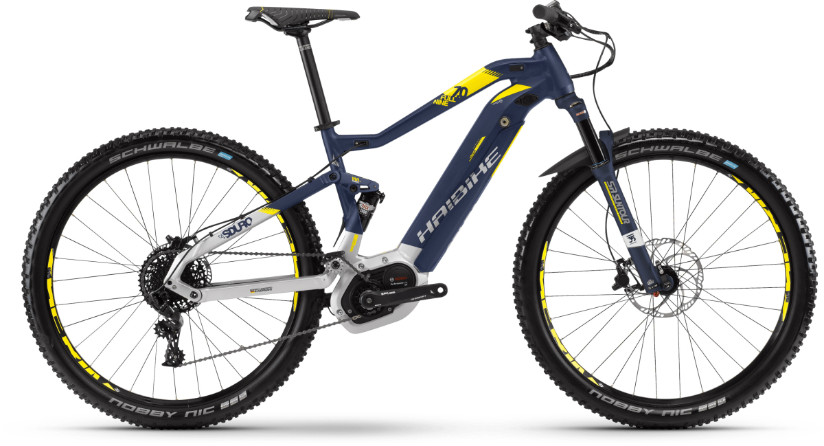 Электровелосипеды с двигателем Bosch, Yamaha, Shimano HAIBIKE SDURO FullNine 7.0 500Wh 11 s. NX 2019 / синий-желтый Артикул 4540160844