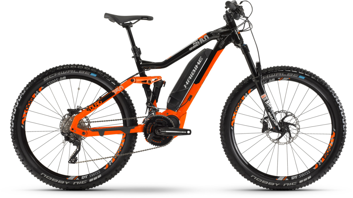 Электровелосипеды с двигателем Bosch, Yamaha, Shimano HAIBIKE SDURO FullSeven LT 8.0 500Wh 20 s. XT 2019 / черный-оранжевый Артикул 4540282944
